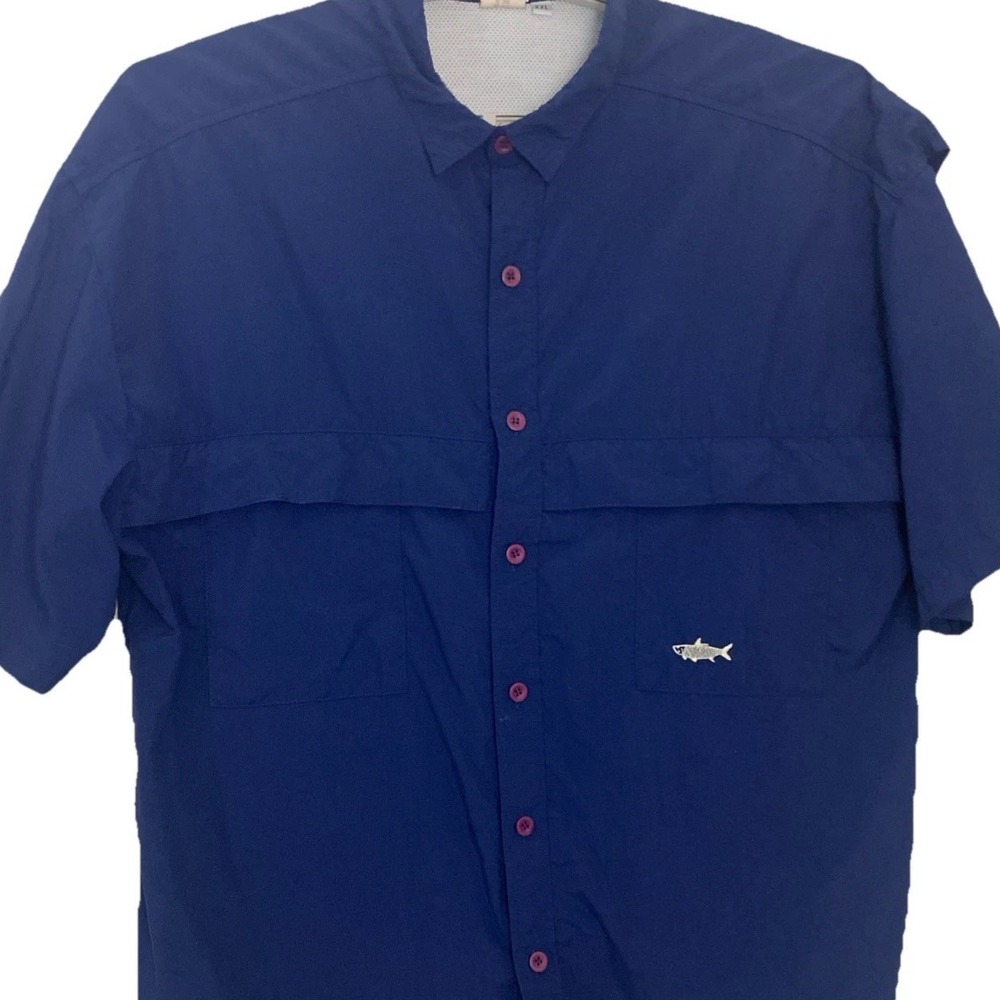 Tarponwear Fishing Shirt Mens 2X Blue Short Sleeve Performance Outdoors Gotpcore